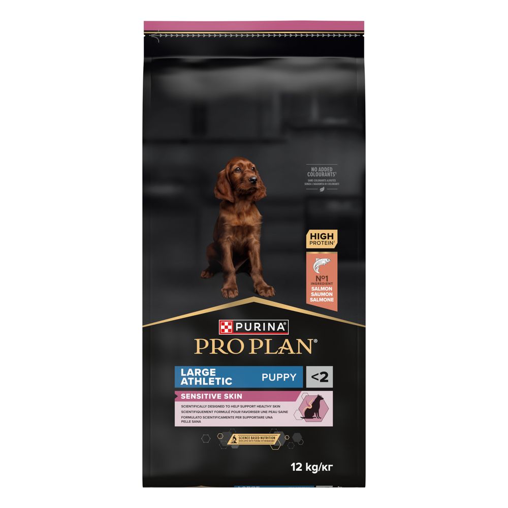 2x 12kg PURINA PRO PLAN Large Athletic Puppy Sensitive Skin Lachs Hundefutter trocken