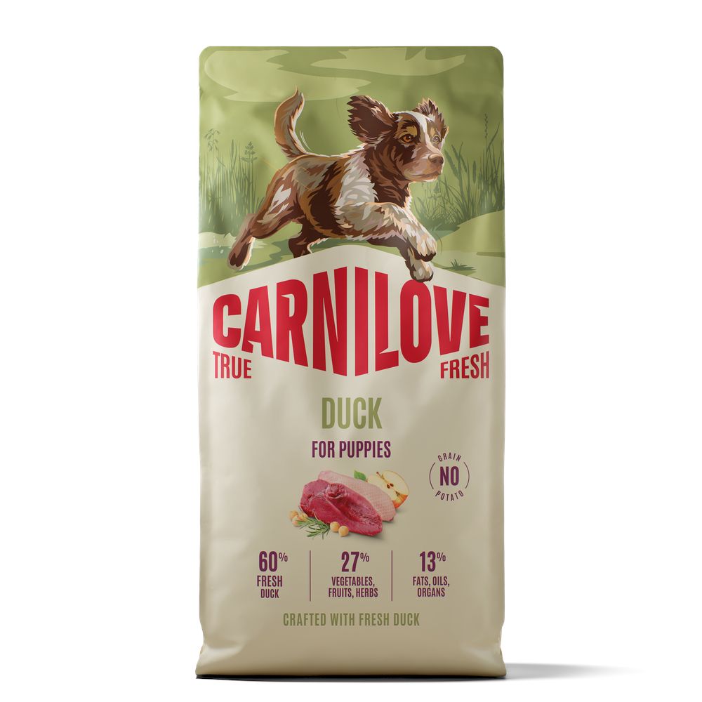 12kg Carnilove True Fresh Puppies mit Ente Hundefutter trocken