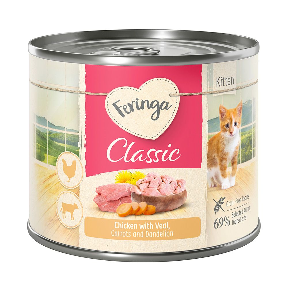 24x 200g Classic Meat Menü Kitten Mix 1 (2 Sorten) Feringa Katzenfutter nass