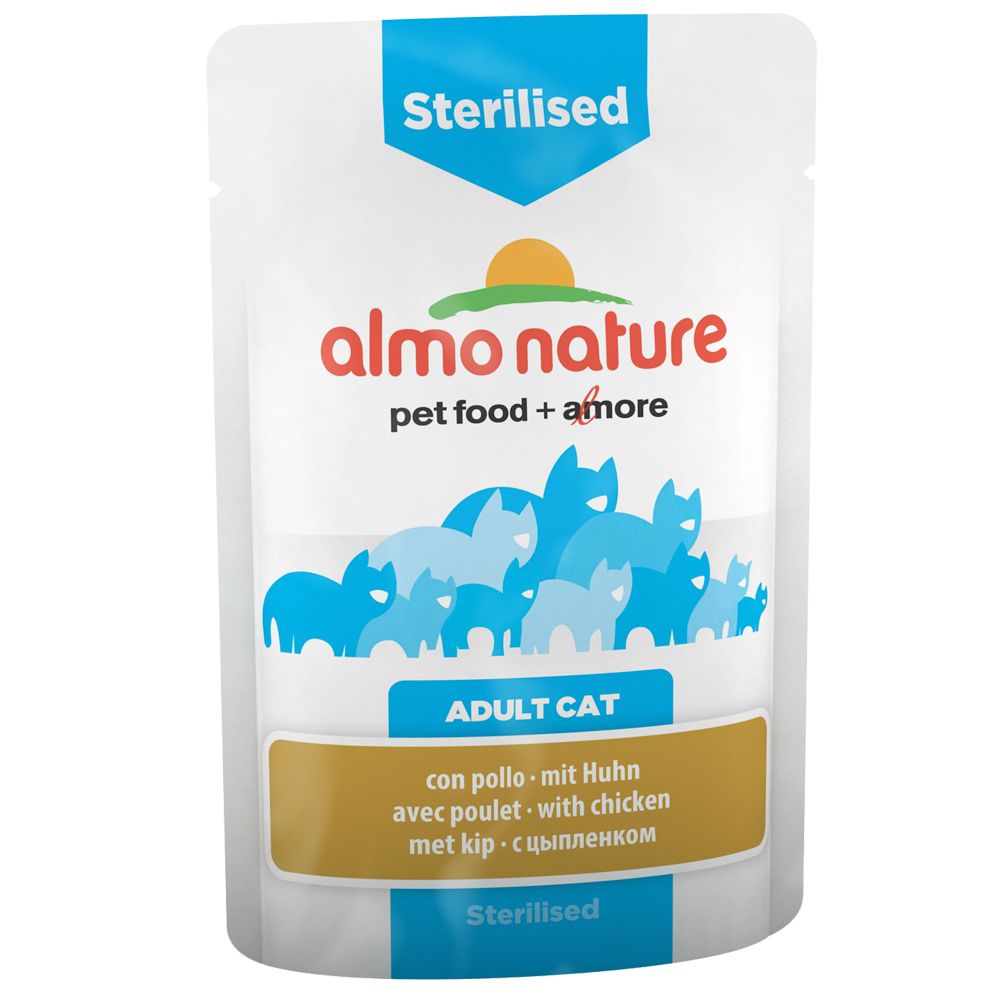 Almo Nature Sterilised w saszetkach, 6 x 70 g  Kurczak