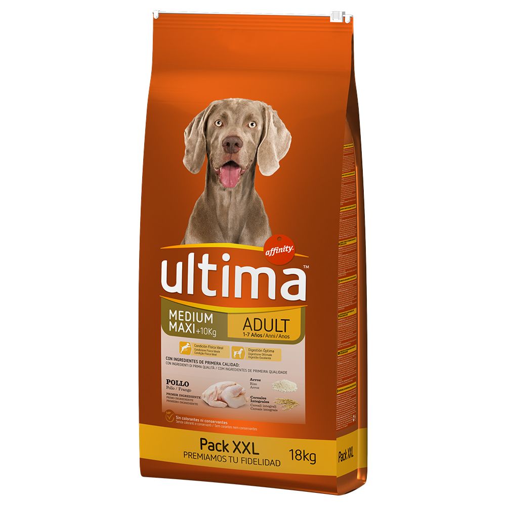 Image of Ultima Medium-Maxi Adult con pollo - 2 x 12 kg - Pack Ahorro 08410650221380