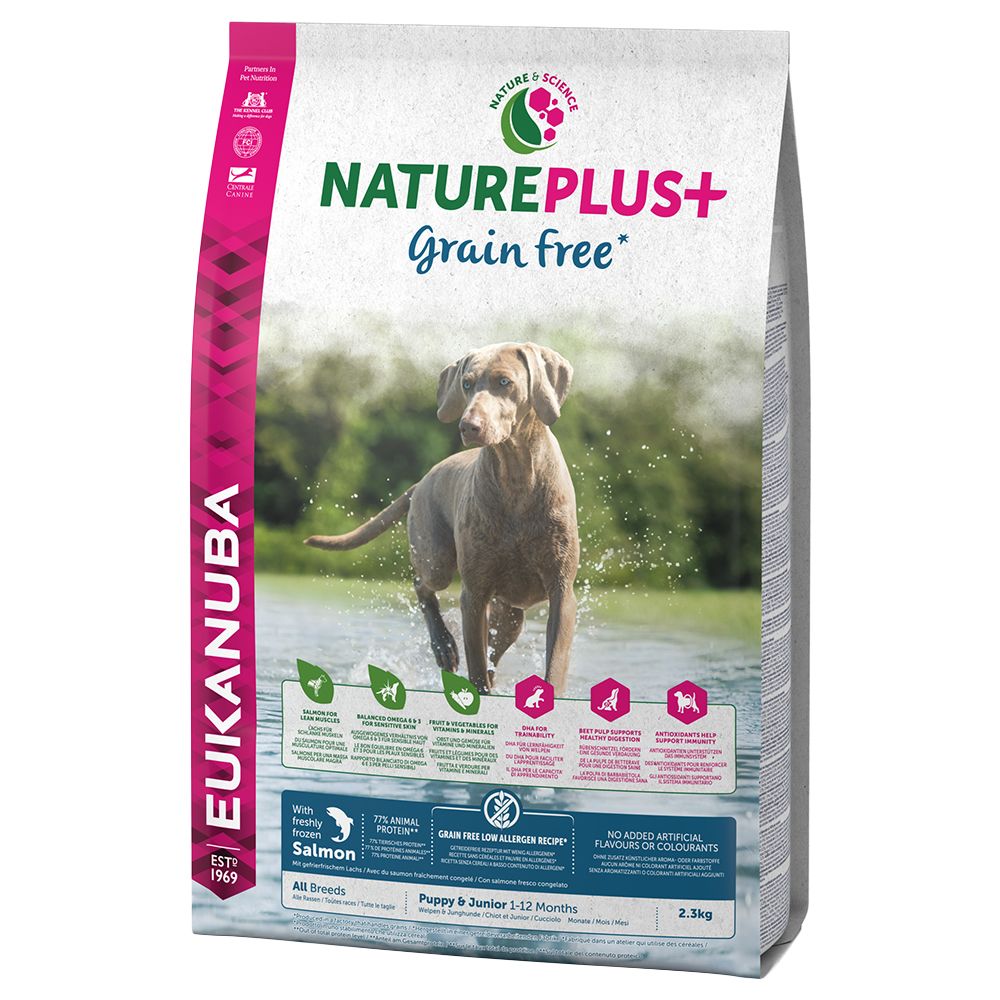 Image of Eukanuba NaturePlus+ Grainfree Puppy con salmón - 14 kg 08710255142616