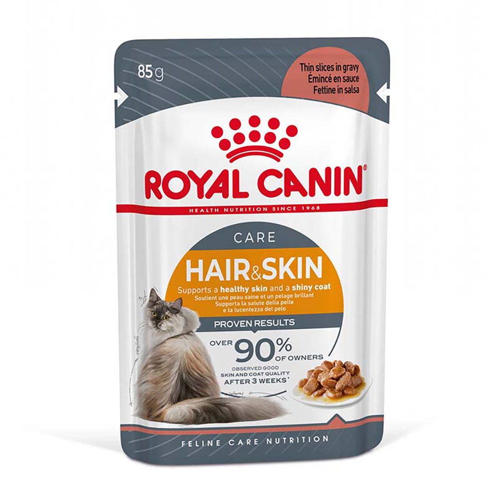 96x 85g Hair & Skin Care in Soße Royal Canin Nassfutter für Katzen