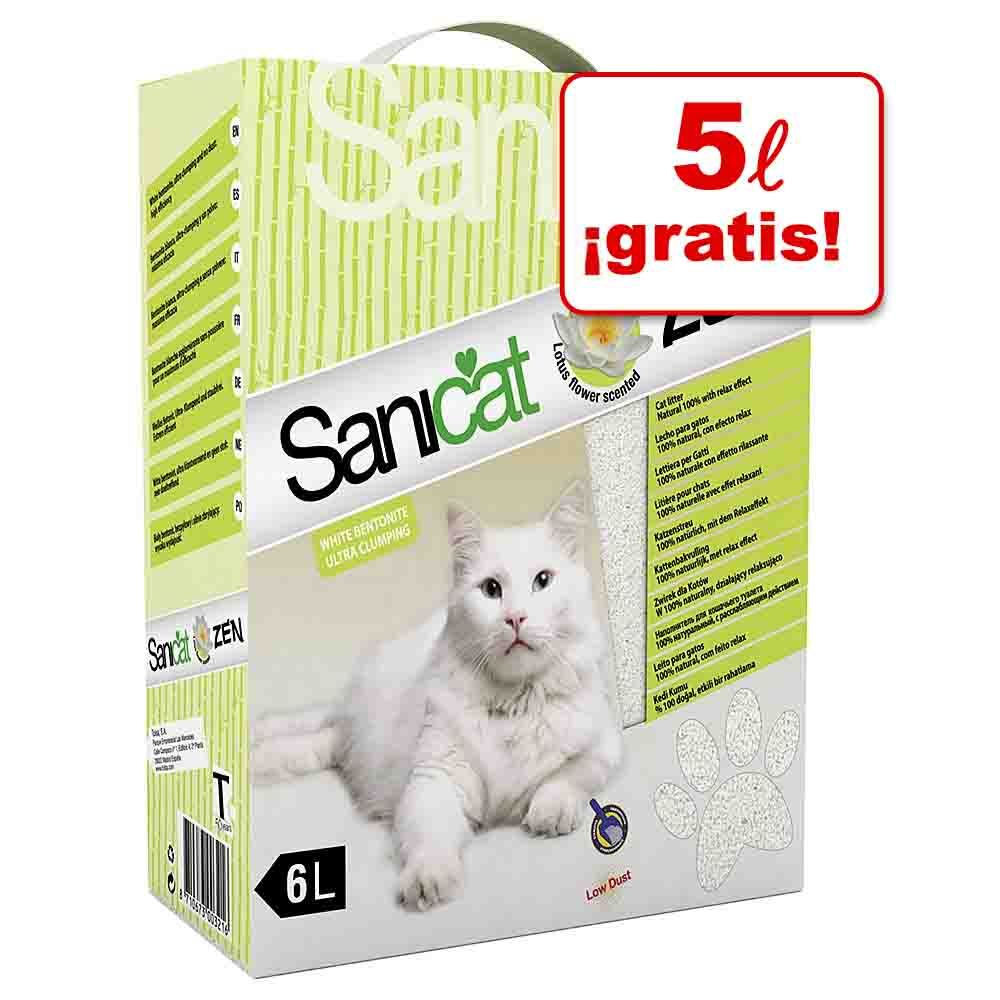 Image of Sanicat Zen 5 x 6 l arena aglomerante en oferta : 25 + 5 l ¡gratis! - 5 x 6 l 08710673003216