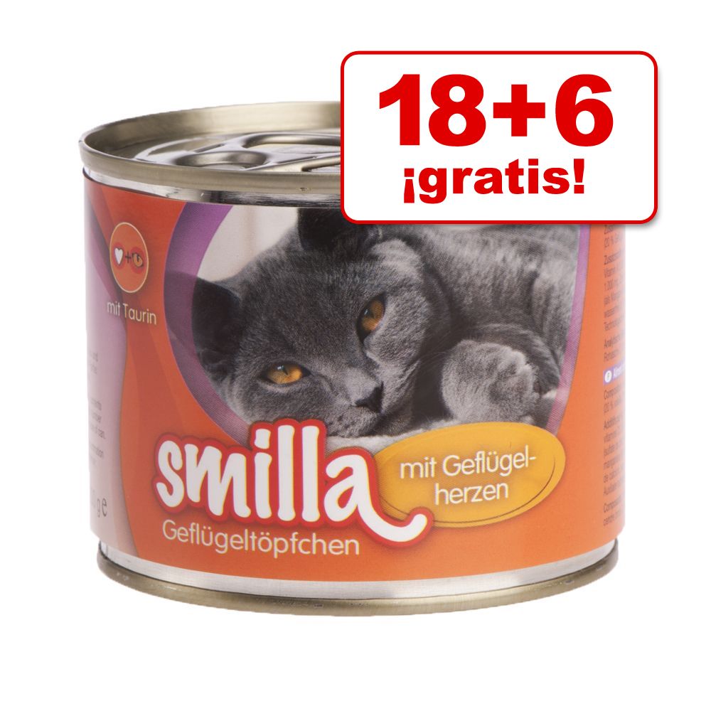 Image of Smilla 24 x 200 g Tiernos Trocitos de ave: 18 + 6 ¡gratis! - Ave con cordero 04260077044062