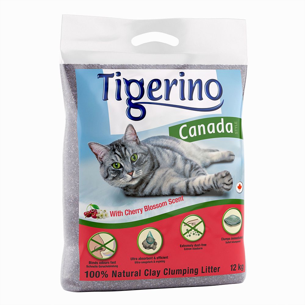2x12kg Canada senteur fleurs de cerisier Tigerino - Litière pour Chat