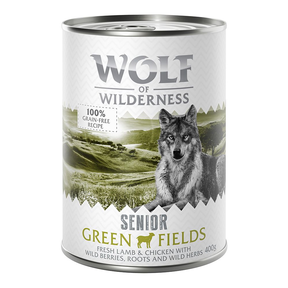 24 x 400g Senior - 2 Sorten Wolf of Wilderness Hundefutter nass