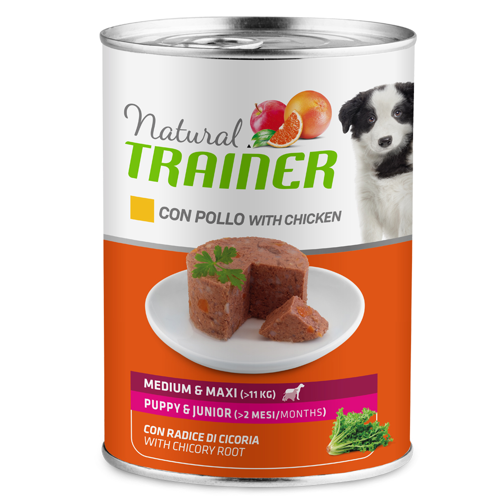 Natural Trainer Puppy & Junior Medium/Maxi con Pollo - 12 x 400 g