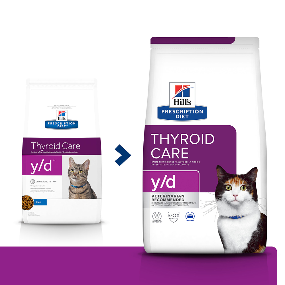 Hill's Prescription Diet y/d Thyroid Care secco per gatti - Set %: 2 x 3 kg