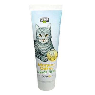 100G Cat Care Plus Maag Darm Kruiden Pasta Grau Kattensnack grau kopen in de aanbieding