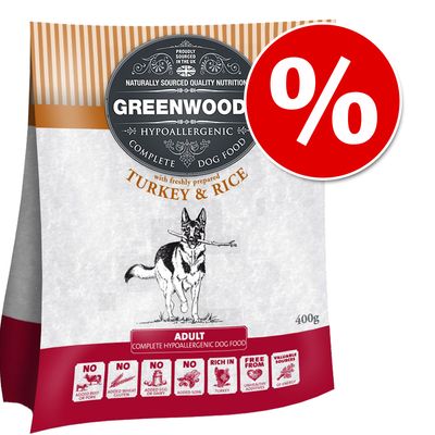 Probeerprijs 400 g Greenwoods Kalkoen Rijst Hondenvoer Adult Kalkoen Rijst