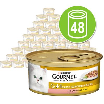 48 X 85 G Gourmet Gold Fijne Hapjes Kattenvoer Kalkoen Eend Voordeelpakket gourmet kopen in de aanbieding