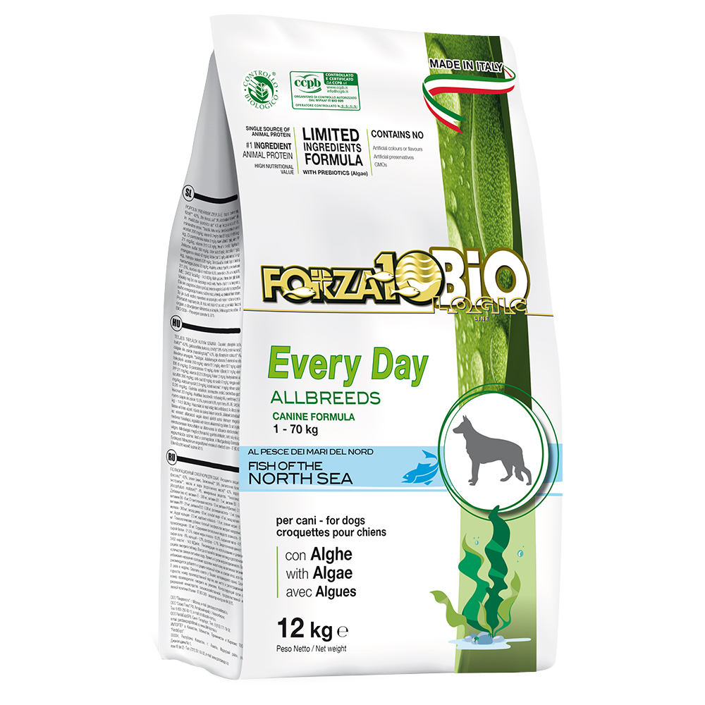 Forza10 Bio Every Day All Breeds al Pesce con Alghe Crocchette per cani - 12 kg