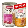 24 x 400 g Animonda Carny Adult + 140 ml Animonda Carny Cat Drink gratis! - Manzo, Merluzzo & Radice di Prezzemolo
