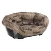 Ferplast Cesta-sofà Siesta Deluxe nera con rivestimento Cities  - Tg. 10: L 93,5 x P 68 x H 28,5 cm