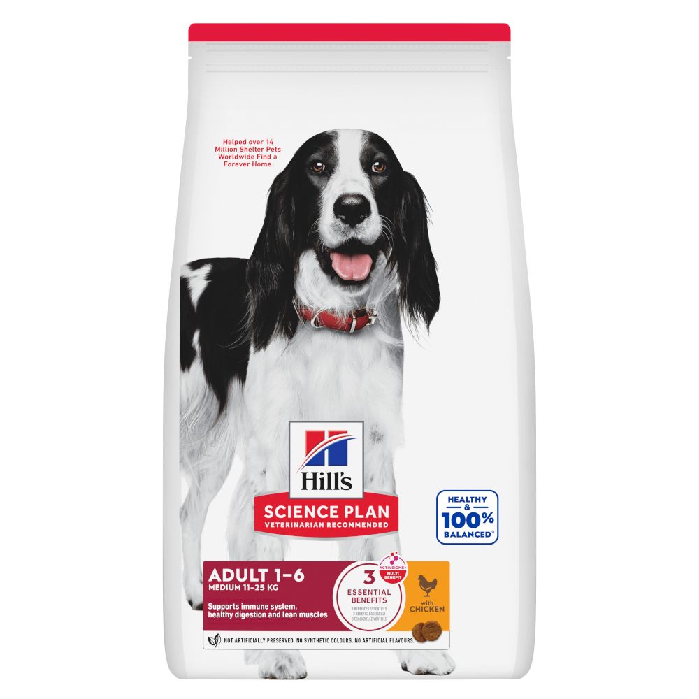 14kg Adult 1-6 Medium mit Huhn Hill's Science Plan Hundefutter trocken