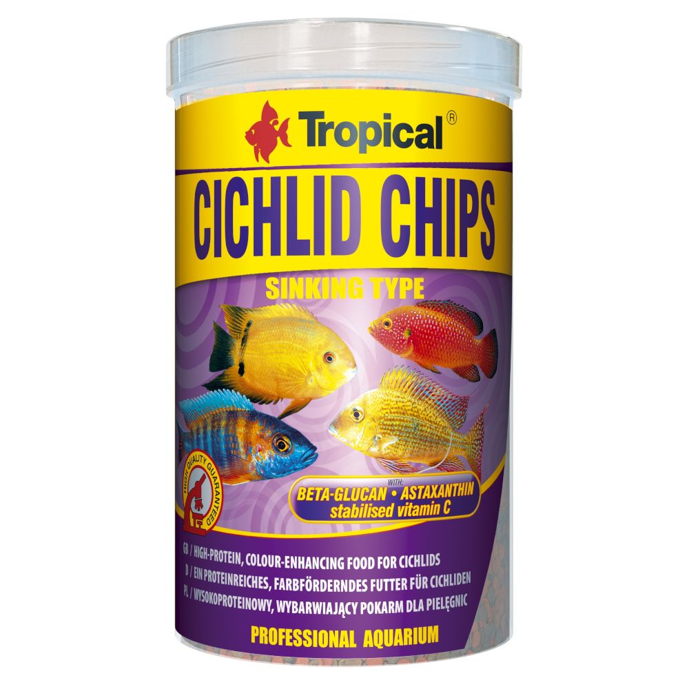 1 L Tropical Cichlid Chips - Nourriture pour poisson
