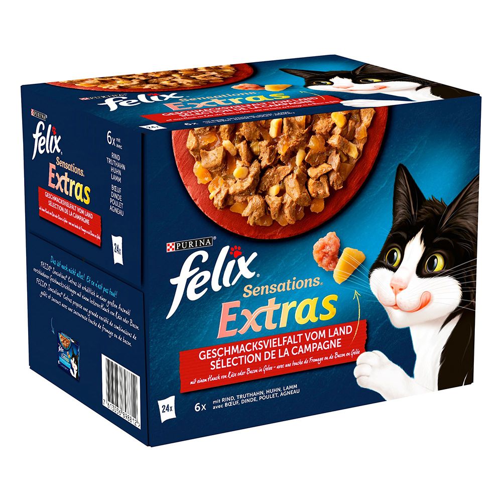 24 x 85g Sensations Extra Fleischvielfalt Felix Katzenfutter nass