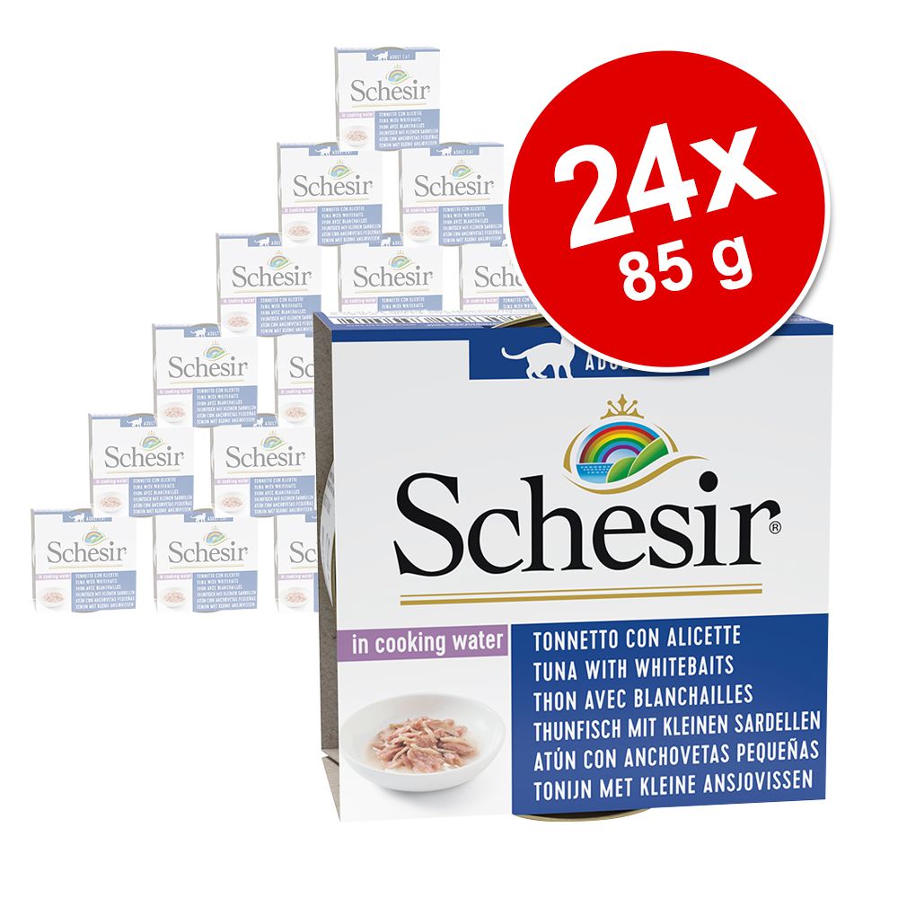 Ekonomipack: Schesir Natural med ris 24 x 85 g – Kyckling & nötkött med ris