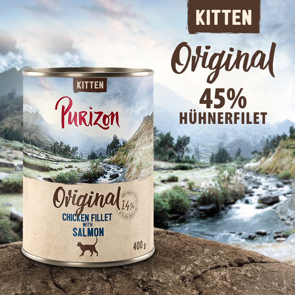 Purizon Kitten 6 x 400 g - getreidefrei.- Hühnerfilet mit Truthahn