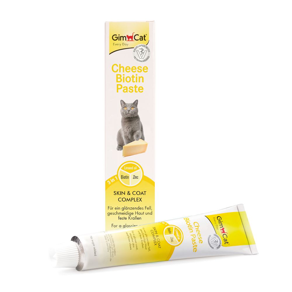 2x200g Cheese-Paste mit Biotin GimCat Katzensnack