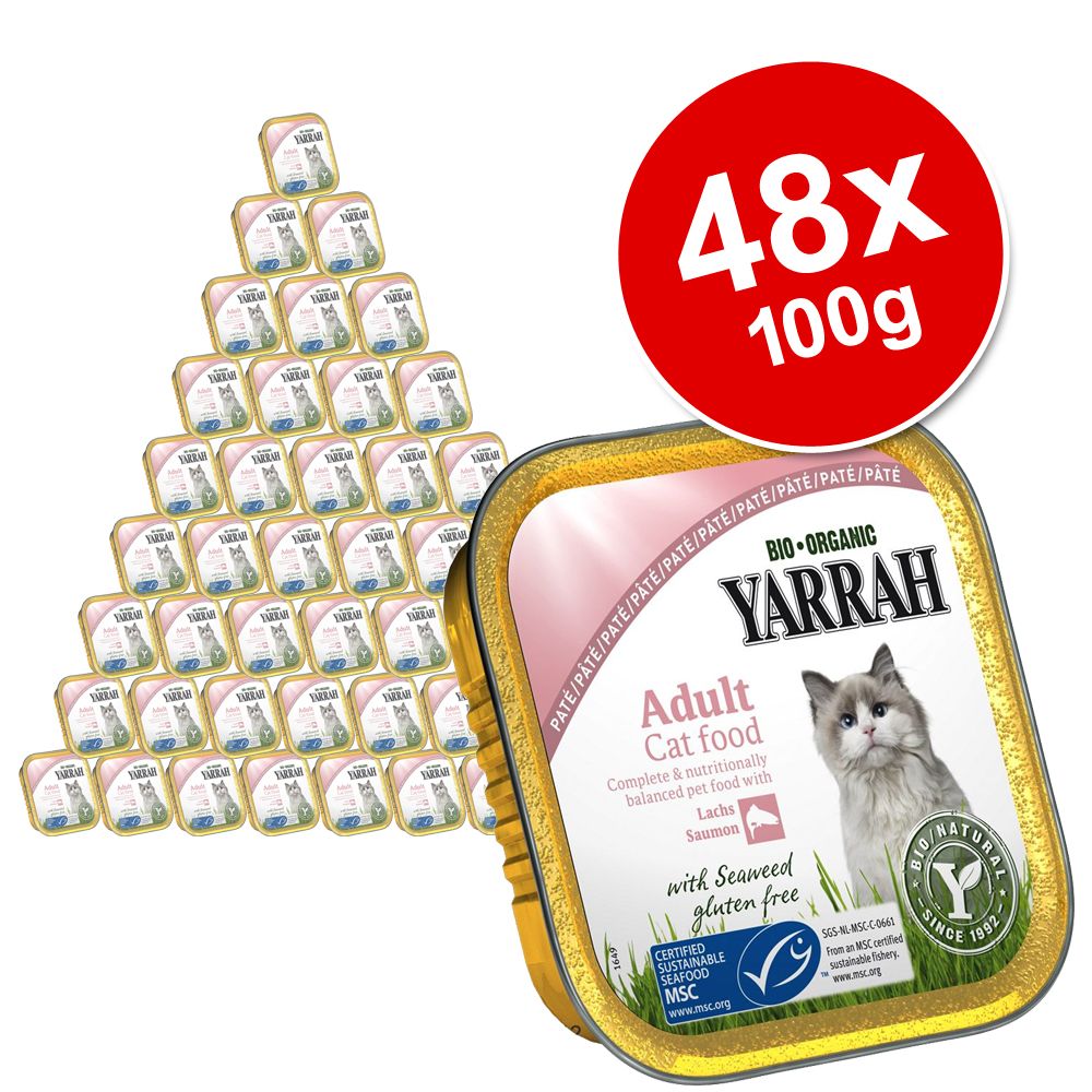 Image of Yarrah comida ecológica en tarrinas 48 x 100 g - Pack Ahorro - Pack mixto - Wellness Paté 08714265975110
