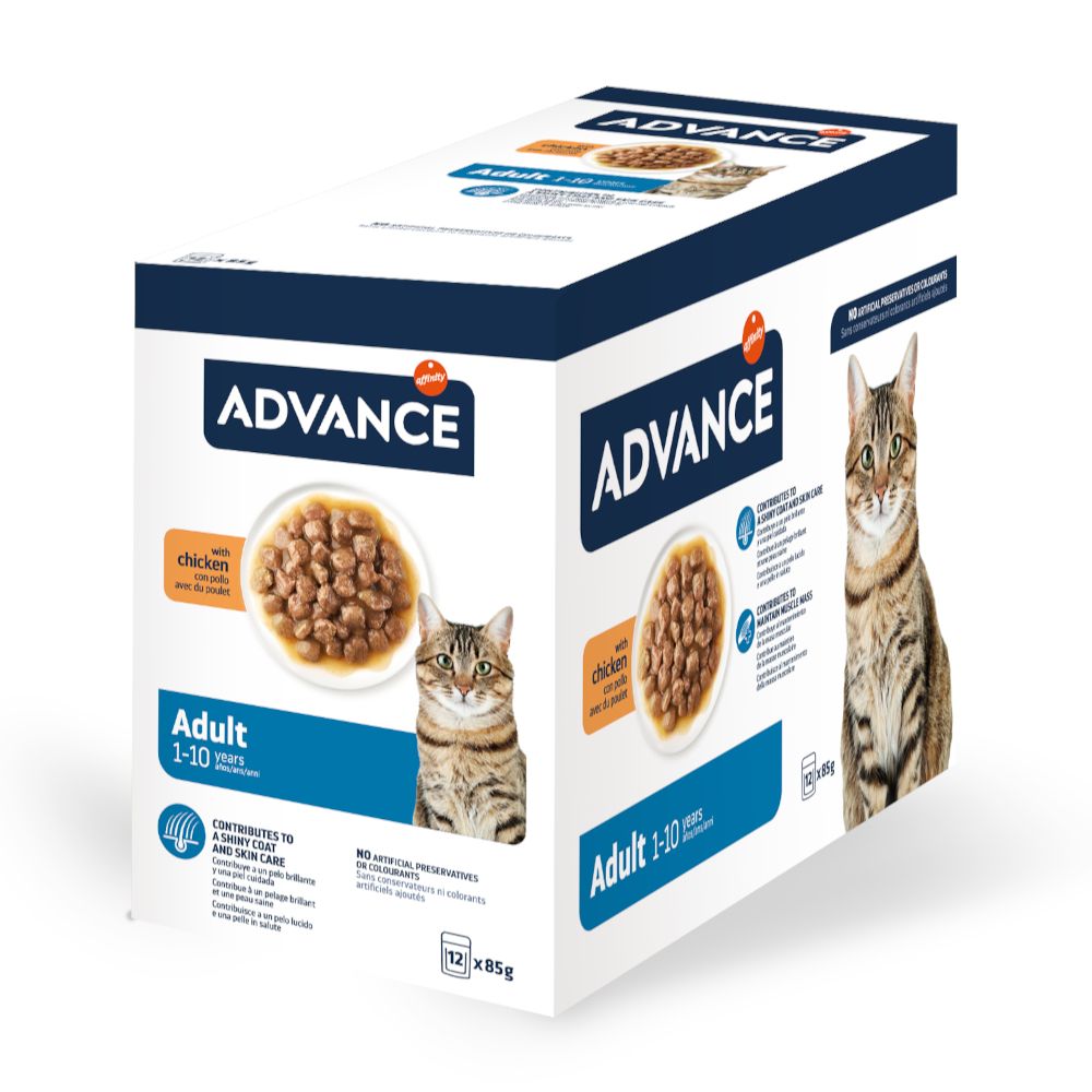 24x 85g Feline Adult Huhn Advance Katzenfutter nass