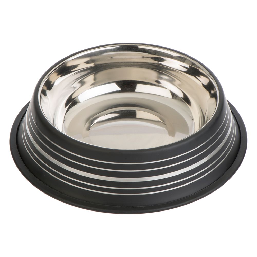 zooplus Exclusive Bol din oțel inoxidabil Silver Line negru mat - 200 ml, Ø 15 cm
