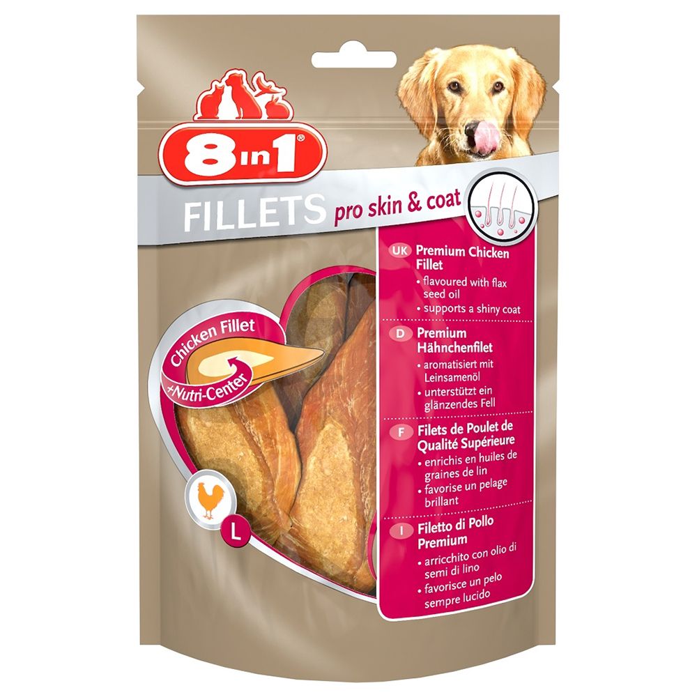 £1.99 8in1 Fillets Pro Skin & Coat Small 80g Dog / Dog Treats