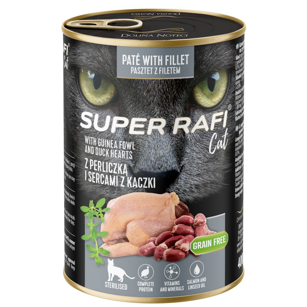 24x400g Sparpaket: Rafi Super for Sterile Cats Gans & Truthahnleber Nassfutter für Katzen