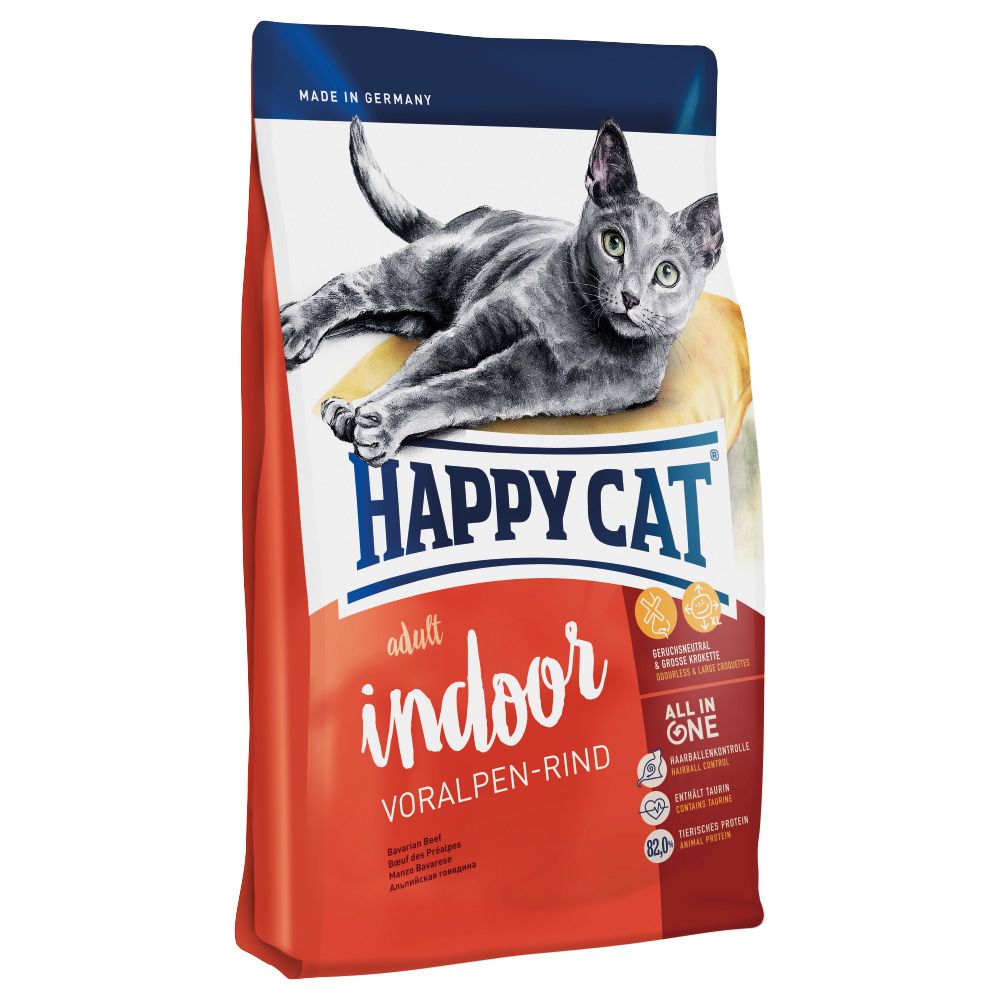 Happy Cat Indoor Adult, z wołowiną alpejską  1,4 kg