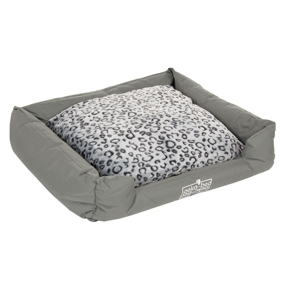 Oekobed Dog Bed in plush Leopard print Size M 100 x 80 x 25 cm (L x