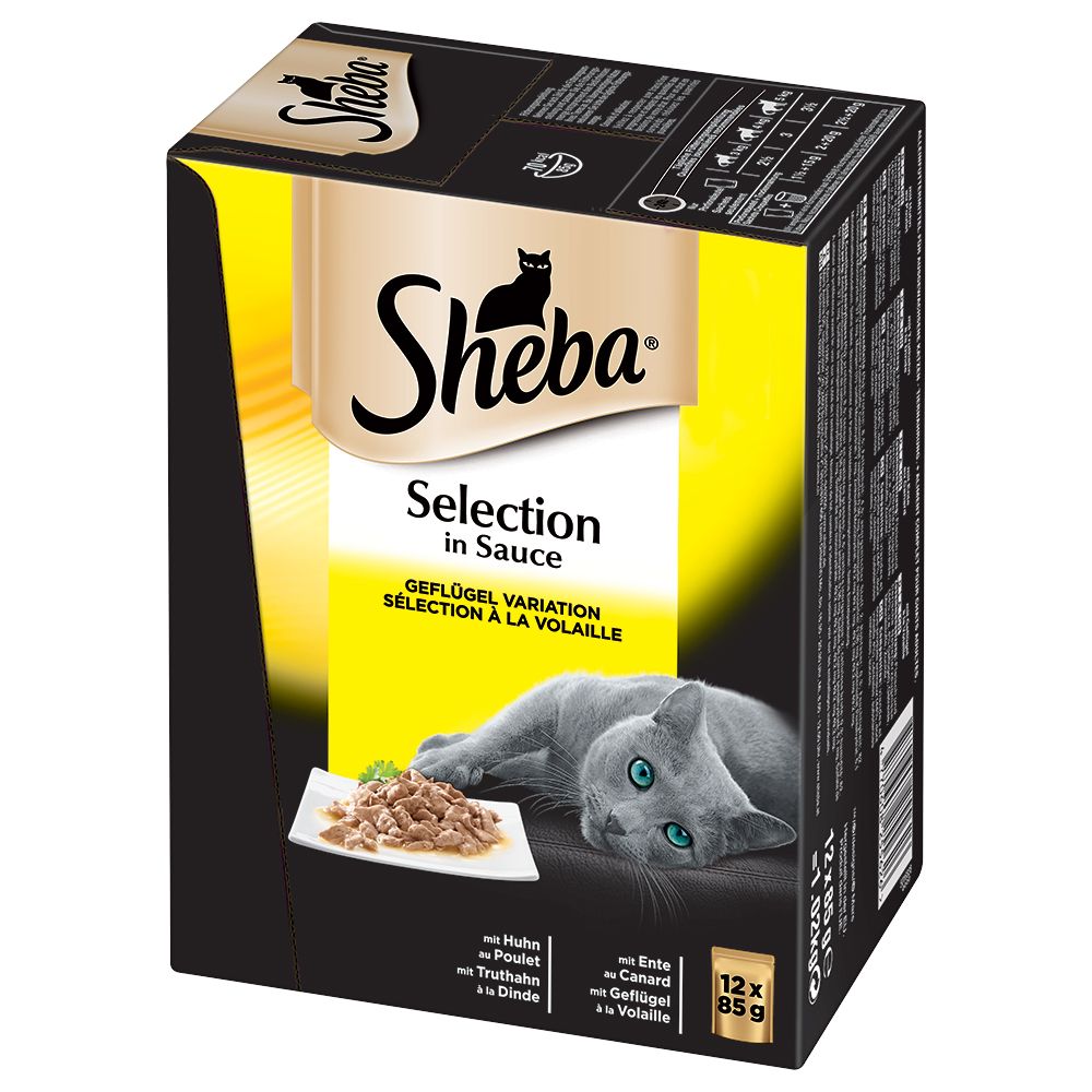 Sheba Multipack Varietăți Pliculețe 12 x 85 g -  Selecție în sos varietate cu pasăre