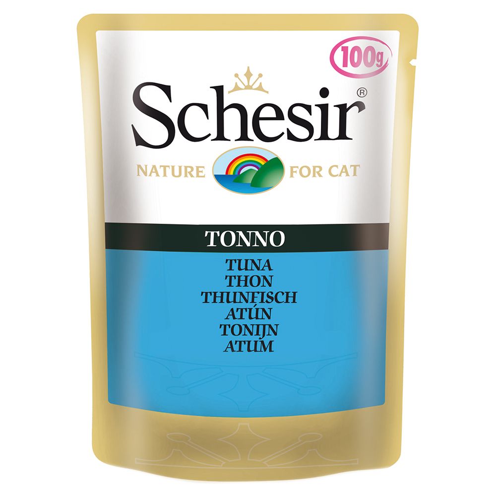 Schesir Pouch Saver Pack 24 x 100g - Adult Tuna & Chicken with Shrimps