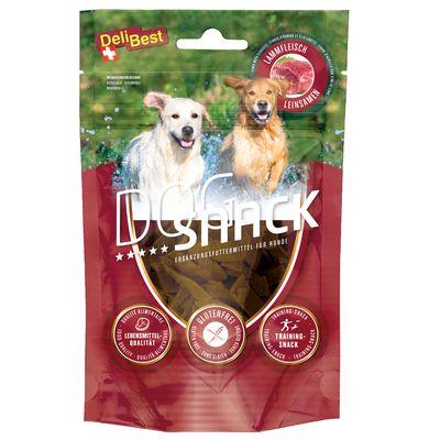 50G Vleesreepjes Lam Gegrild Delibest Hondensnack delibest kopen in de aanbieding