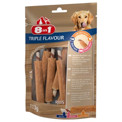 8In1 Triple Flavour Ribs Kauwrollen 113 G 6 Stuks 8in1 kopen in de aanbieding 8In1 Triple Flavour Ribs Kauwrollen 113 G 6 Stuks 8in1 kopen in de aanbieding