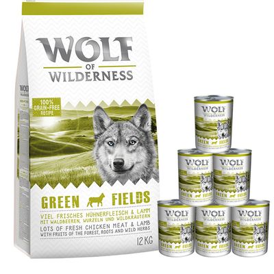 - Wolf of Wilderness 12 kg Trockenfutter + 6 x 400 g / 6 x 800 g Nassfutter Wolf of Wilderness 12 kg Trockenfutter + 6 x 400 g / 6 x 800 g Nassfutter