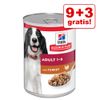 9 + 3 gratis! 12 x 370 g Hill's Science Plan Alimento umido per cani - Adult Manzo