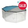 Kerbl Recinto ottagonale + telo per protezione solare - 8 pz da L 57 x  H 56 cm
