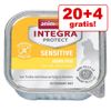 20 + 4 gratis! 24 x 100 g Animonda Integra Protect Adult Vaschetta - Sensitive Tacchino & Patate