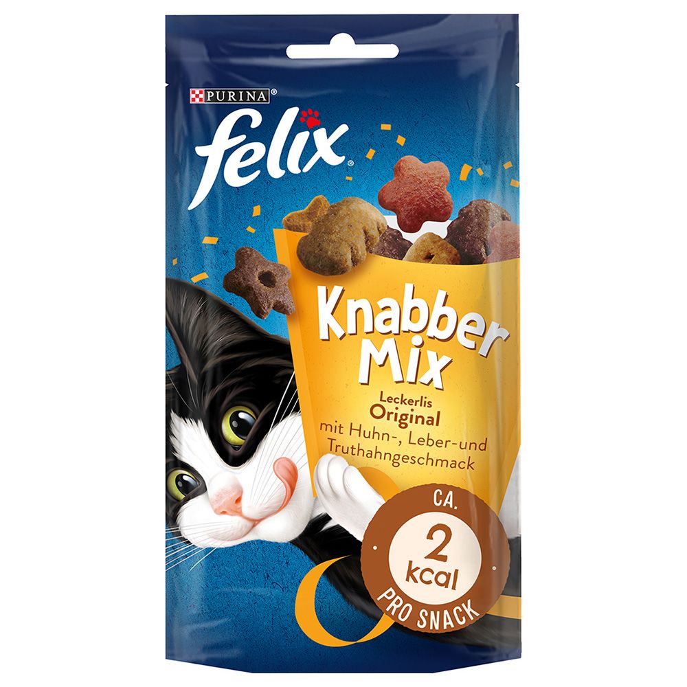 3x 60g KnabberMix Milchmäulchen Felix Katzensnacks