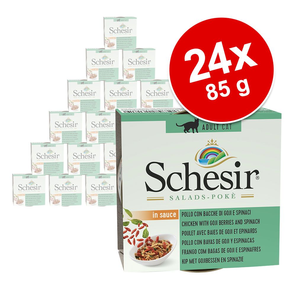 Ekonomipack: Schesir Salads Poké in Sauce 24 x 85 g – Kyckling med ananas & morötter