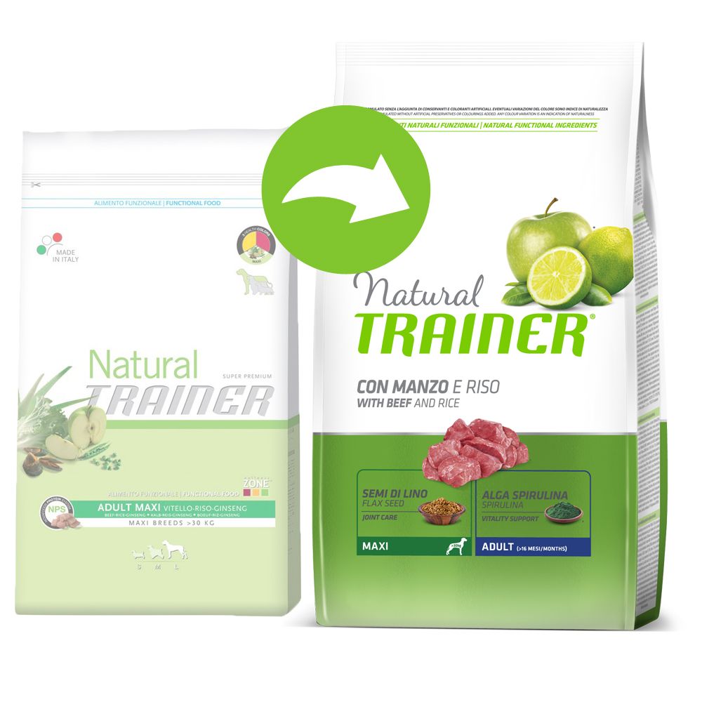 Image of Trainer Natural Adult Maxi con ternera, arroz y ginseng - 12 kg 08015699007003