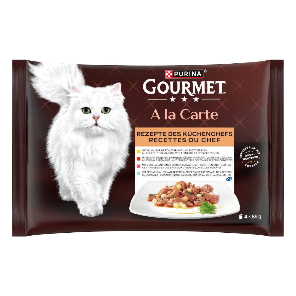 Multipack Gourmet A la Carte 4 x 85 g.- Rezepte des Küchenchefs (4 Sorten gemischt)