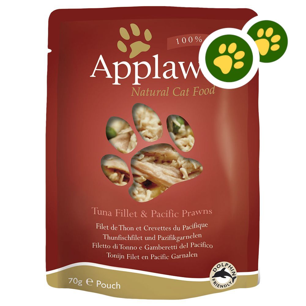 Sachets fraîcheur Applaws 12 ou 16 x 70 g pour chat : zooPoints x 5 ! - thon, maquereau (16 x 70 g)