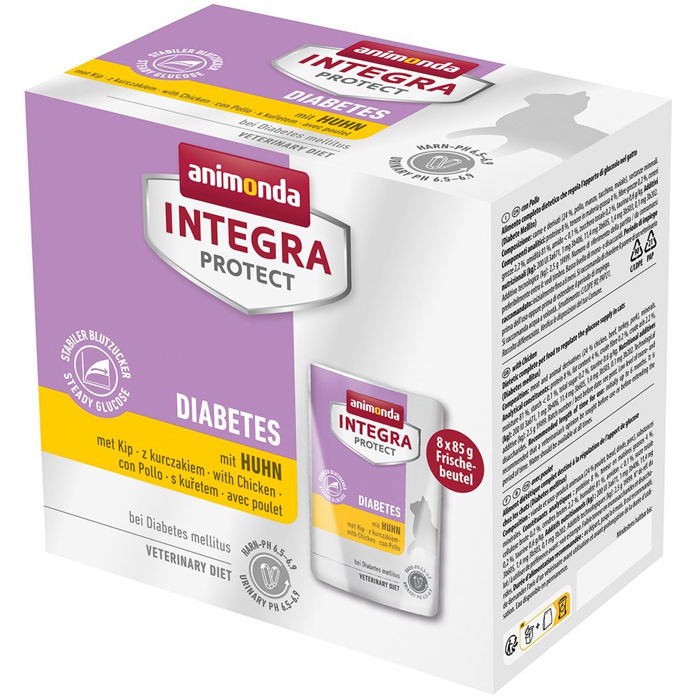 8x 85g animonda Integra Protect Adult Diabetes Pute Katzenfutter nass