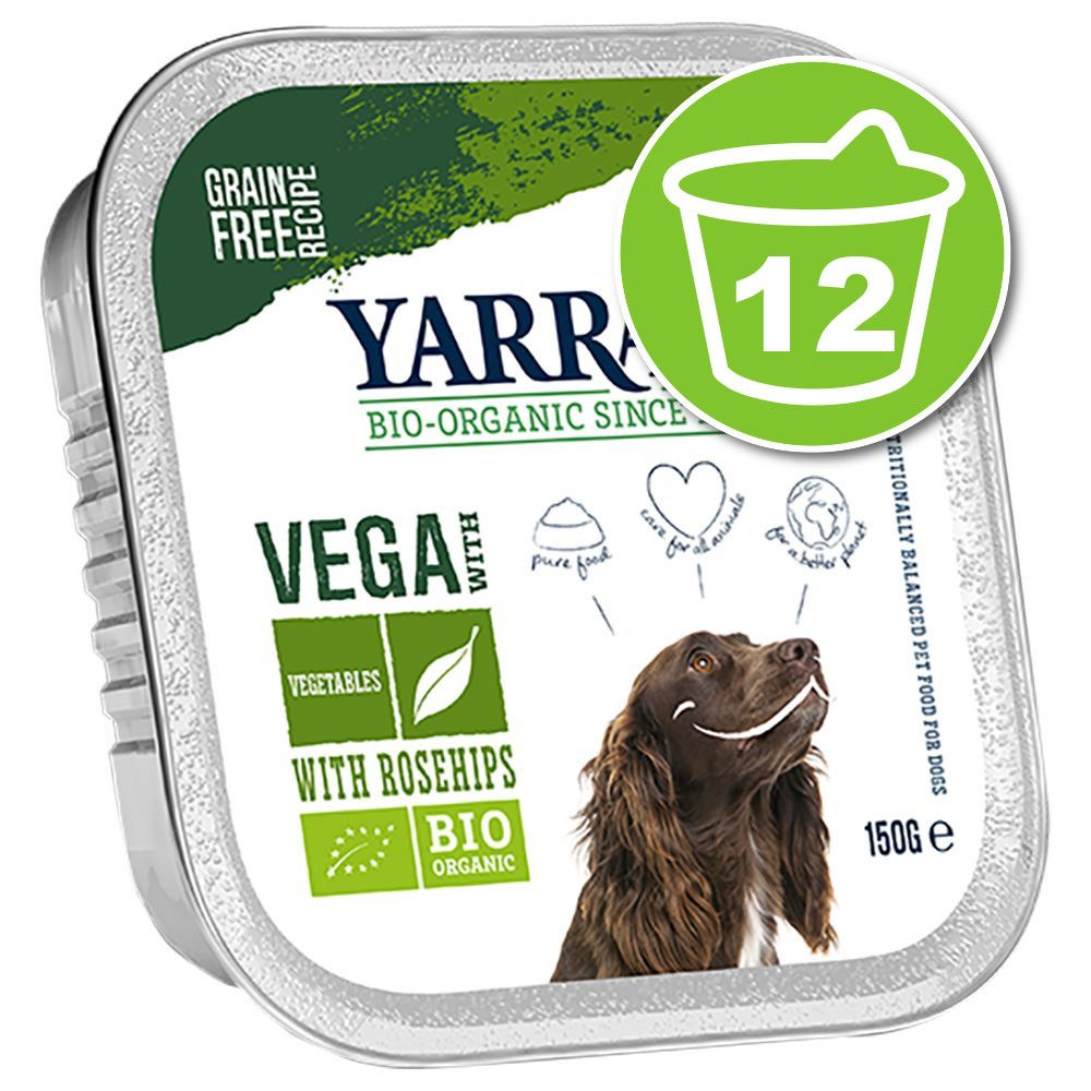 12x150g Vega bouchées végétariennes, légumes, cynorrhodon Yarrah - Nourriture pour chien