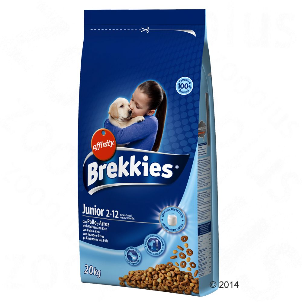 Image of Brekkies Junior con pollo y arroz para perros - 2 x 8 kg - Pack Ahorro 08410650169743