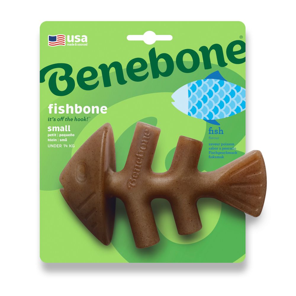 Benebone Fishbone Medium ca. L 18 x B 11,5 cm Kauspielzeug für Hunde