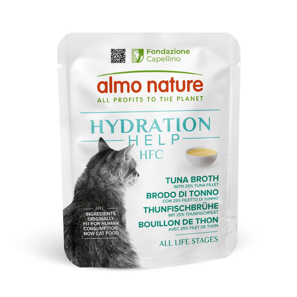 6x50g Almo Nature HFC Hydration Help Hühnerbrühe mit Hühnerfilet Katzenfutter nass
